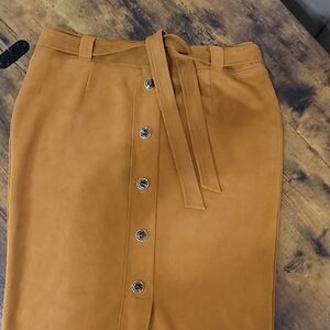 Marc New York Tan Buttoned Pencil Skirt